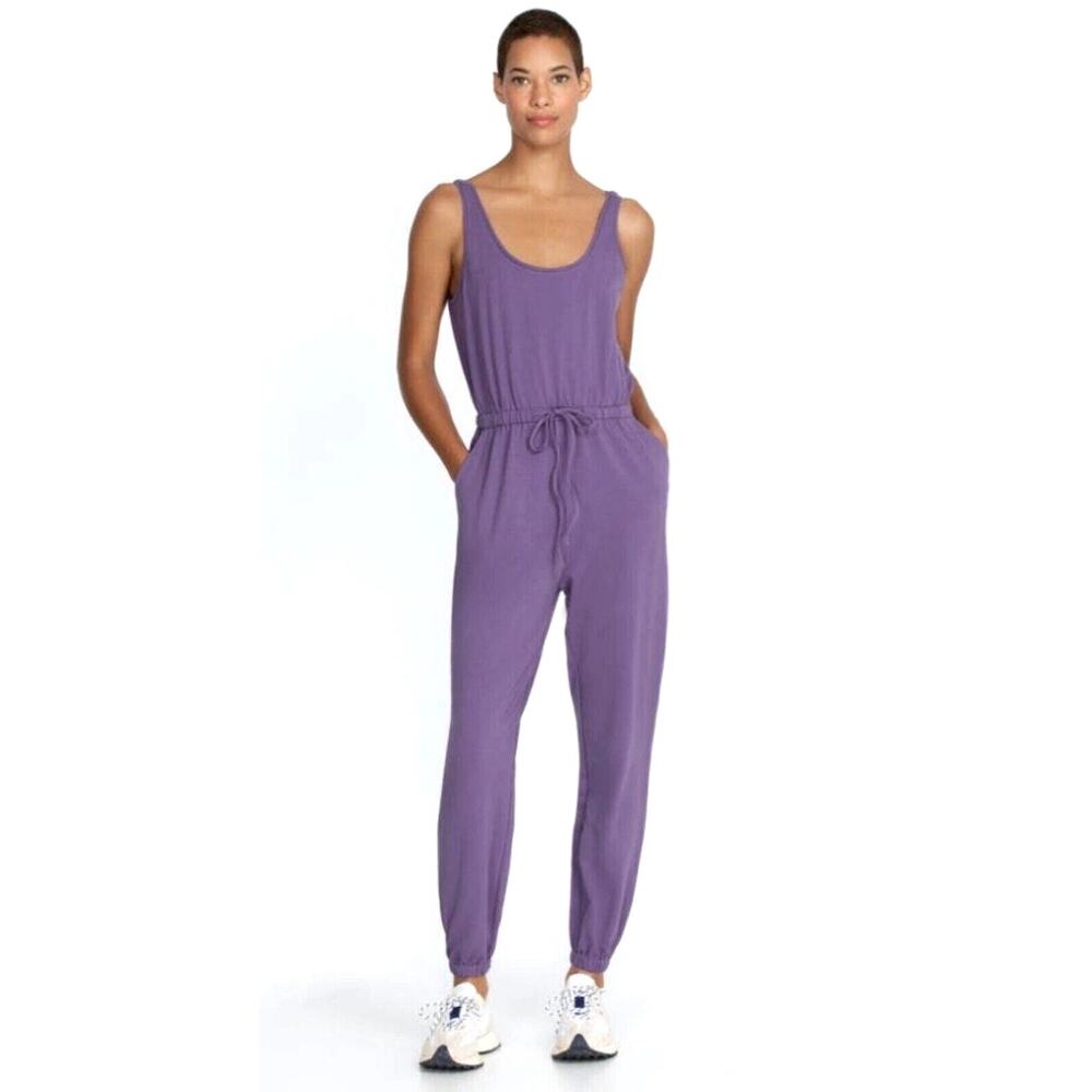 Johnny Was Calme Knit Purple Sleeveless Jogger Jumpsuit L